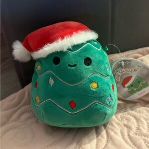 Squishmallows Green Christmas Tree with Red Hat
